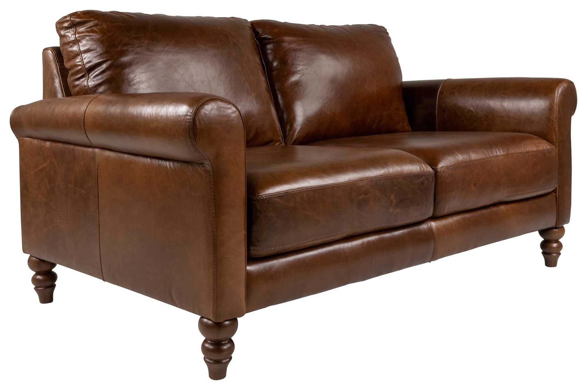 Distressed hotsell leather loveseat